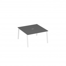 Стол 140 на металлокаркасе TRE для переговорной антрацит премиум / металлокаркас белый А4 Б3 135 АР