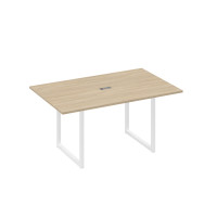 Стол 160 каркас QUATTRO для переговоров дуб скандинавский / металлокаркас белый А4 Б4 121 ДК