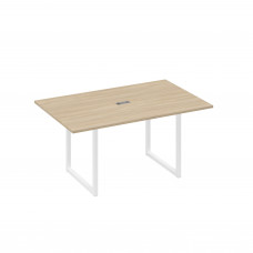 Стол 160 каркас QUATTRO для переговоров дуб скандинавский / металлокаркас белый А4 Б4 121 ДК