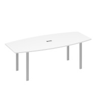 Стол 220 для переговоров фигурный на металлокаркасе UNO белый премиум / металлокаркас серый А4 С1 114 БП