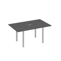 Стол 160 на металлокаркасе UNO переговорный антрацит премиум / металлокаркас серый А4 С1 121 АР