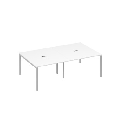 Стол 240x144 для переговоров на каркасе DUE металл белый премиум / металлокаркас серый А4 С2 134-2 БП