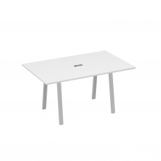 Стол 160 в переговорную металлокаркас TRE белый премиум / металлокаркас серый А4 С3 121 БП