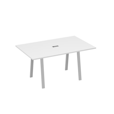 Стол 160 в переговорную металлокаркас TRE белый премиум / металлокаркас серый А4 С3 121 БП