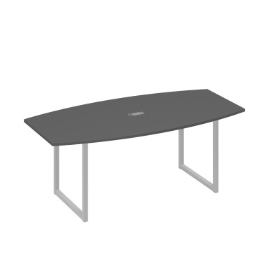 Стол переговорный 200 с металлокаркасом QUATTRO антрацит премиум / металлокаркас серый А4 С4 113 АР