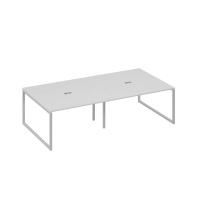 Стол 280 переговорный с опорами QUATTRO серый / металлокаркас серый А4 С4 135-2 СЕ