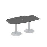 Стол 180x100 фигурный на опорах-колоннах переговорный антрацит премиум А4 ХР 112 АР