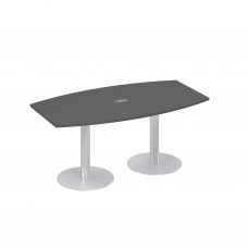 Стол 180x100 фигурный на опорах-колоннах переговорный антрацит премиум А4 ХР 112 АР