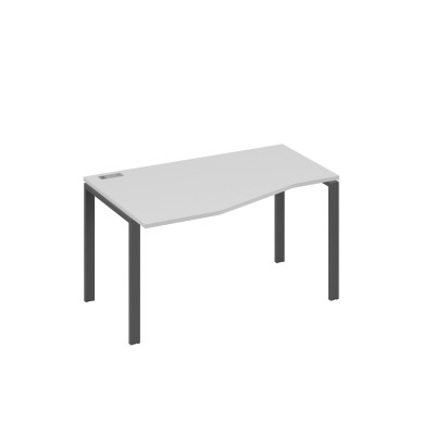 Стол левый "Техно" на металлокаркасе UNO эргономичный серый / металлокаркас антрацит А4 А1 063 СЕ