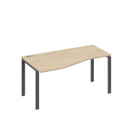 Стол эргономичный левый "Техно" на металлокаркасе UNO дуб скандинавский / металлокаркас антрацит А4 А1 065 ДК