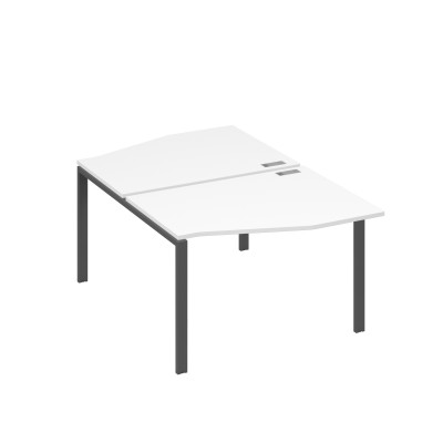 Рабочая станция столы Техно на металлокаркасе UNO (2х120) белый премиум / металлокаркас антрацит А4 А1 189 БП