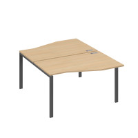 Рабочая станция каркас UNO столы (2х140) Техно натуральный дуб / металлокаркас антрацит А4 А1 190 НД