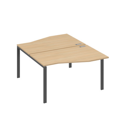 Рабочая станция каркас UNO столы (2х140) Техно натуральный дуб / металлокаркас антрацит А4 А1 190 НД