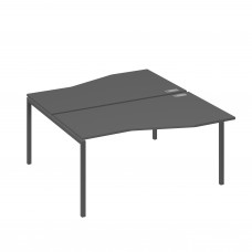 Станция со столами Техно эргономичными (2х160) каркас DUE антрацит премиум / металлокаркас антрацит А4 А2 191 АР