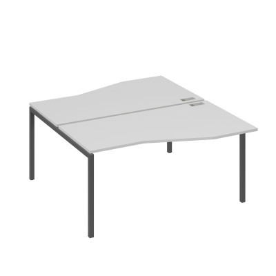 Станция со столами Техно эргономичными (2х160) каркас DUE серый / металлокаркас антрацит А4 А2 191 СЕ