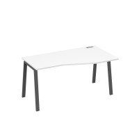 Стол правый "Техно" на металлокаркасе TRE эргономичный белый премиум / металлокаркас антрацит А4 А3 066 БП