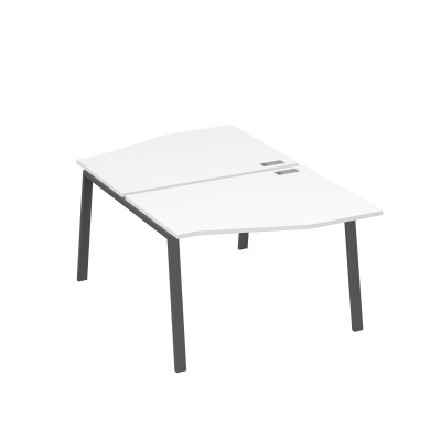 Рабочая станция со столами Техно на металлокаркасе TRE (2х120) белый премиум / металлокаркас антрацит А4 А3 189 БП