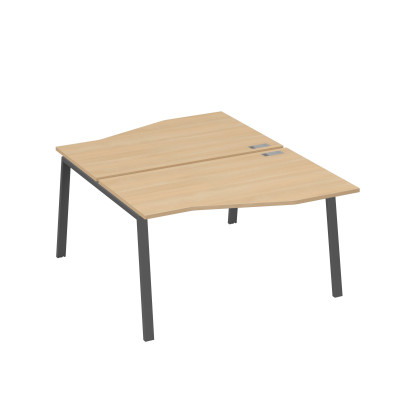 Рабочая станция столы Техно (2х140) каркас TRE натуральный дуб / металлокаркас антрацит А4 А3 190 НД