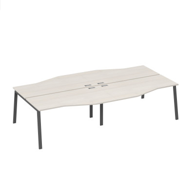 Рабочая станция столы Техно (4х160) на каркасе UNO дуб / металлокаркас антрацит А4 А1 191-2 ДШ