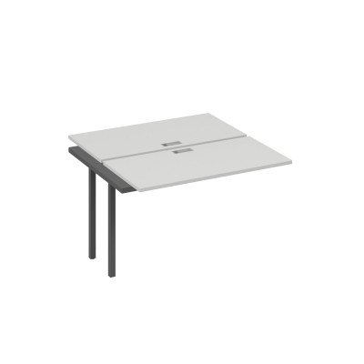 Секция стола рабочей станции на металлокаркасе QUATTRO (2х120) серый / металлокаркас антрацит А4 А4 170-1 СЕ