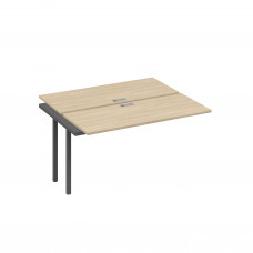 Секция стола рабочей станции на металлокаркасе QUATTRO (2х140) дуб скандинавский / металлокаркас антрацит А4 А4 171-1 ДК