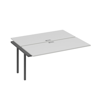 Секция стола рабочей станции на металлокаркасе QUATTRO (2х160) серый / металлокаркас антрацит А4 А4 175-1 СЕ