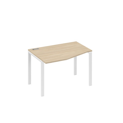 Стол на металлокаркасе UNO эргономичный левый "Техно" дуб скандинавский / металлокаркас белый А4 Б1 061 ДК