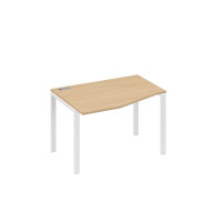 Стол на металлокаркасе UNO эргономичный левый "Техно" натуральный дуб / металлокаркас белый А4 Б1 061 НД
