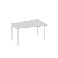 Стол на металлокаркасе UNO эргономичный правый "Техно" серый / металлокаркас белый А4 Б1 064 СЕ