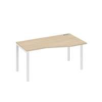 Стол правый "Техно" на металлокаркасе UNO эргономичный дуб скандинавский / металлокаркас белый А4 Б1 066 ДК
