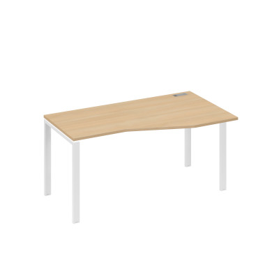 Стол правый "Техно" на металлокаркасе UNO эргономичный натуральный дуб / металлокаркас белый А4 Б1 066 НД