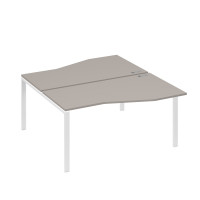 Рабочая станция столы Техно" каркас UNO (2х160) мокко премиум / металлокаркас белый А4 Б1 191 МП