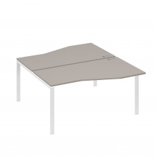 Рабочая станция столы Техно" каркас UNO (2х160) мокко премиум / металлокаркас белый А4 Б1 191 МП