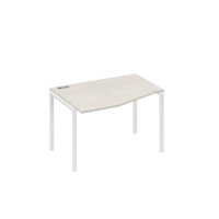 Стол "Техно" левый на металлокаркасе DUE эргономичный дуб / металлокаркас белый А4 Б2 061 ДШ