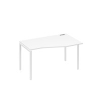 Стол на металлокаркасе DUE правый "Техно" эргономичный белый премиум / металлокаркас белый А4 Б2 064 БП