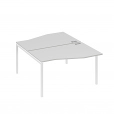 Рабочая станция каркас DUE столы (2х140) Техно серый / металлокаркас белый А4 Б2 190 СЕ