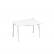 Стол правый "Техно" эргономичный на металлокаркасе TRE белый премиум / металлокаркас белый А4 Б3 062 БП