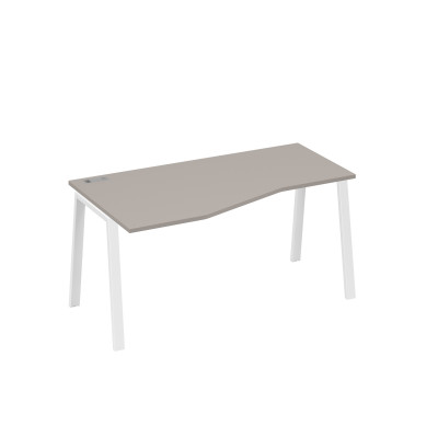 Стол эргономичный левый "Техно" на металлокаркасе TRE мокко премиум / металлокаркас белый А4 Б3 065 МП