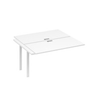 Секция стола рабочей станции на металлокаркасе TRE (2х140) белый премиум / металлокаркас белый А4 Б3 174-1 БП