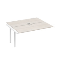 Секция стола станции 2х160 с каркасом TRE дуб / металлокаркас белый А4 Б3 175-1 ДШ