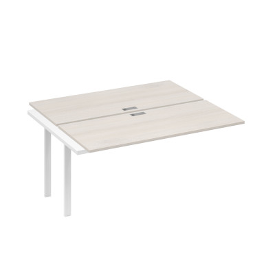 Секция стола станции 2х160 с каркасом TRE дуб / металлокаркас белый А4 Б3 175-1 ДШ