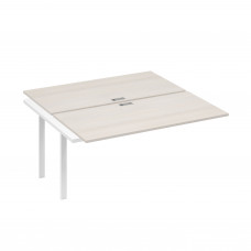 Секция стола рабочей станции 2х160 с металлокаркасом UNO дуб / металлокаркас белый А4 Б1 178-1 ДШ