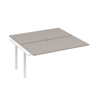 Секция стола рабочей станции на металлокаркасе TRE (2х160) мокко премиум / металлокаркас белый А4 Б3 178-1 МП