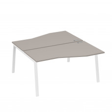 Рабочая станция (2х160) столы Техно на опорах TRE мокко премиум / металлокаркас белый А4 Б3 191 МП