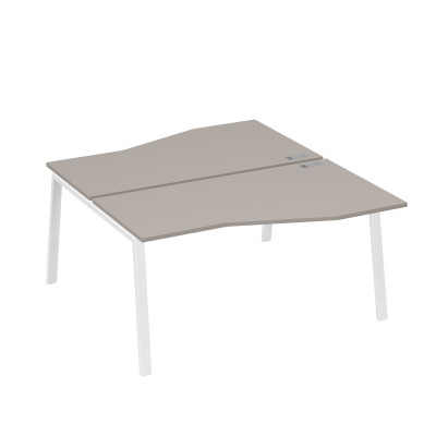 Рабочая станция (2х160) столы Техно на опорах TRE мокко премиум / металлокаркас белый А4 Б3 191 МП