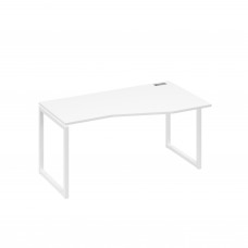 Стол на металлокаркасе QUATTRO эргономичный правый "Техно" белый премиум / металлокаркас белый А4 Б4 066 БП