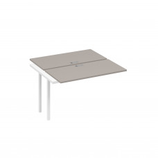 Секция стола рабочей станции на каркасе DUE (2х120) мокко премиум / металлокаркас белый А4 Б2 170-1 МП
