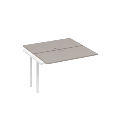 Секция стола рабочей станции на каркасе DUE (2х120) мокко премиум / металлокаркас белый А4 Б2 170-1 МП