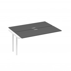 Секция рабочей станции на опорах DUE 2х160 антрацит премиум / металлокаркас белый А4 Б2 172-1 АР