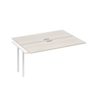 Секция рабочей станции на опорах DUE 2х160 дуб / металлокаркас белый А4 Б2 172-1 ДШ